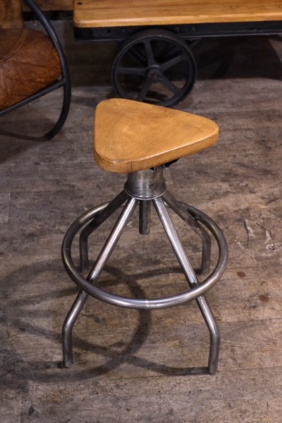 tabouret vintage metal et bois